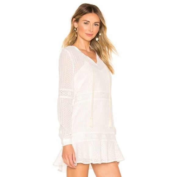 House of Harlow X Revolve White Karst Ruffle Babydoll Dress Size S - Picture 1 of 15
